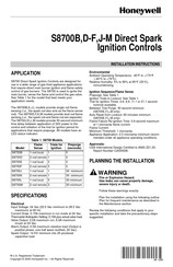 Honeywell S8700F Installation Instructions Manual
