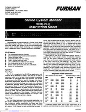 Furman VU-40 Instruction Sheet