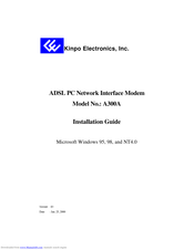 Kinpo A300A Installation Manual