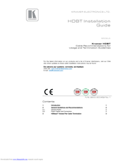 Kramer HDBT Installation Manual