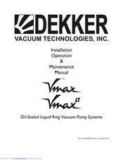 Dekker VMX0303KA1-20 Installation, Operation & Maintenance Manual