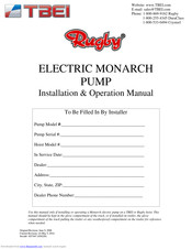 Rugby MONARCH Installation & Operation Manual