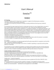 MediaGear DataSav RA842 User Manual