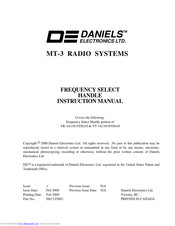 Daniels Electronics Ltd. VR-3A130-SYD210 Instruction Manual