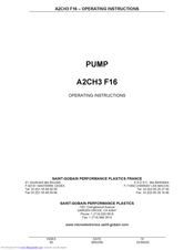 SAINT-GOBAIN A2CH3 F16 Operating Instructions Manual