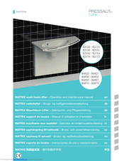 Pressalit MATRIX Series Operation And Maintenance Manual