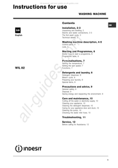 Indesit WIL 82 Instructions For Use Manual