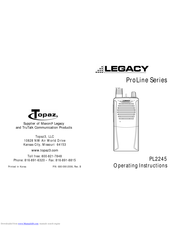 Legacy PL2245 Operating Instructions Manual