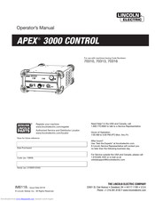 Lincoln Electric APEX 3000 Operator's Manual