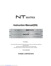 TAMURA NT matrix Instruction Manual