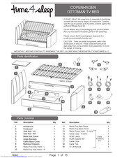Time4Sleep Copenhagen Ottoman TV Bed Assembly Instructions Manual
