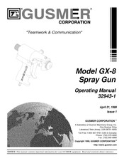 GUSMER GX-8 Operating Manual