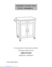 Sunjoy 1203060003-G Assembly Instructions Manual