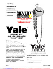 Yale LH2 Operating, Maintenance & Parts Manual