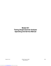 ORTEC 551 Operating And Service Manual