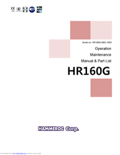 Hammeroc HR160G Operation Maintenance Manual & Parts List