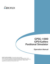 Aeroflex GPSG-1000 Operation Manual
