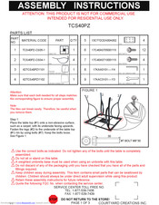 Courtyard Creations TCS40PZ Assembly Instructions Manual