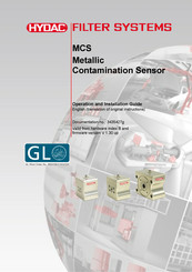 Hydac MCS 15 series Operation And Installation Manual