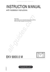 Kuppersbusch EKV 6800.0 M Instruction Manual
