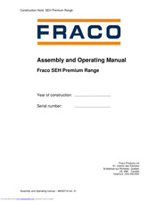 Fraco SEH 6000 Assembly And Operating Manual