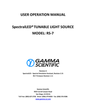 gamma scientific SpectralLED RS-7 User's Operation Manual