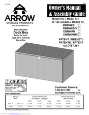 Arrow Storage Products DBBWAN Owner's Manual And Assembly Manual