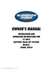 superior pump 92910 Installation And Operation Instruction Manual
