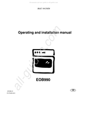 Electrolux EOB990 Operating And Installation Manual