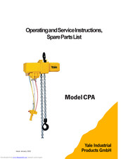 Yale CPA 30-6 Operating And Service Instructions