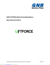 GNB LiftForce Operating Instructions Manual