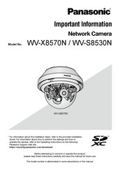 Panasonic WV-X8570N Important Information Manual