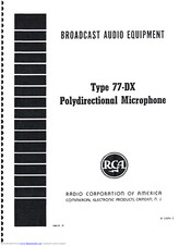 Radio Corporation Of America 77-DX Manual