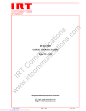 IRT DAA-3400 Instruction Manual