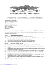Presidential Billiards HARTFORD Installation Instruction