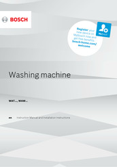 Bosch WAW Series Instruction Manual And Installation Instructions