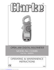 Clarke CDM 85 Operating & Maintainence Instructions