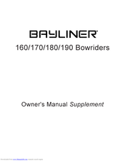 Bayliner 180 Bowrider Owner's Manual Supplement