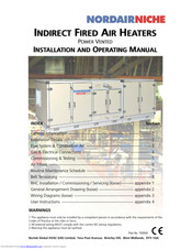 Nordair Niche IDF15-450 RHC8450 Installation And Operating Manual