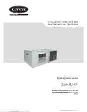 Carrier 40HF series Installation, Operation And Maintenance Instructions