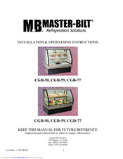Master-Bilt CGD-77 Installation And Operation Instructions Manual