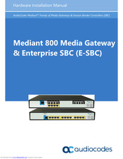 AudioCodes Mediant 800C Hardware Installation Manual