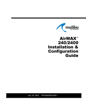 Malibu Boats AirMAX 240 Installation &  Configuration Manual