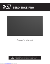 SI ZERO EDGE PRO Owner's Manual