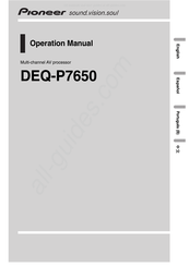 Pioneer DEQ-P7650 Operation Manual