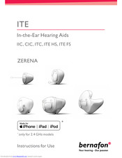 Bernafon ZR5 Instructions For Use Manual