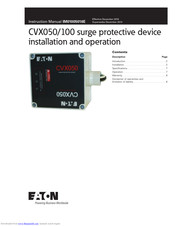 Eaton CVX050 Instruction Manual