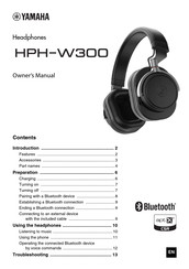 Yamaha HPH-W300 Owner's Manual