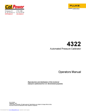 Fluke 4322 Operator's Manual