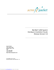 Acme Packet Net-Net 6300 Hardware Installation Manual